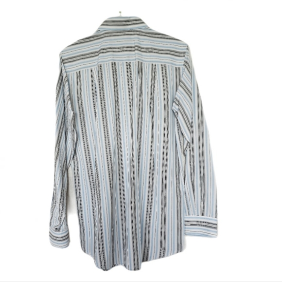 Mens Long Sleeved striped button down dress shirt wrinkle free 15 34/35 - Picture 2 of 4